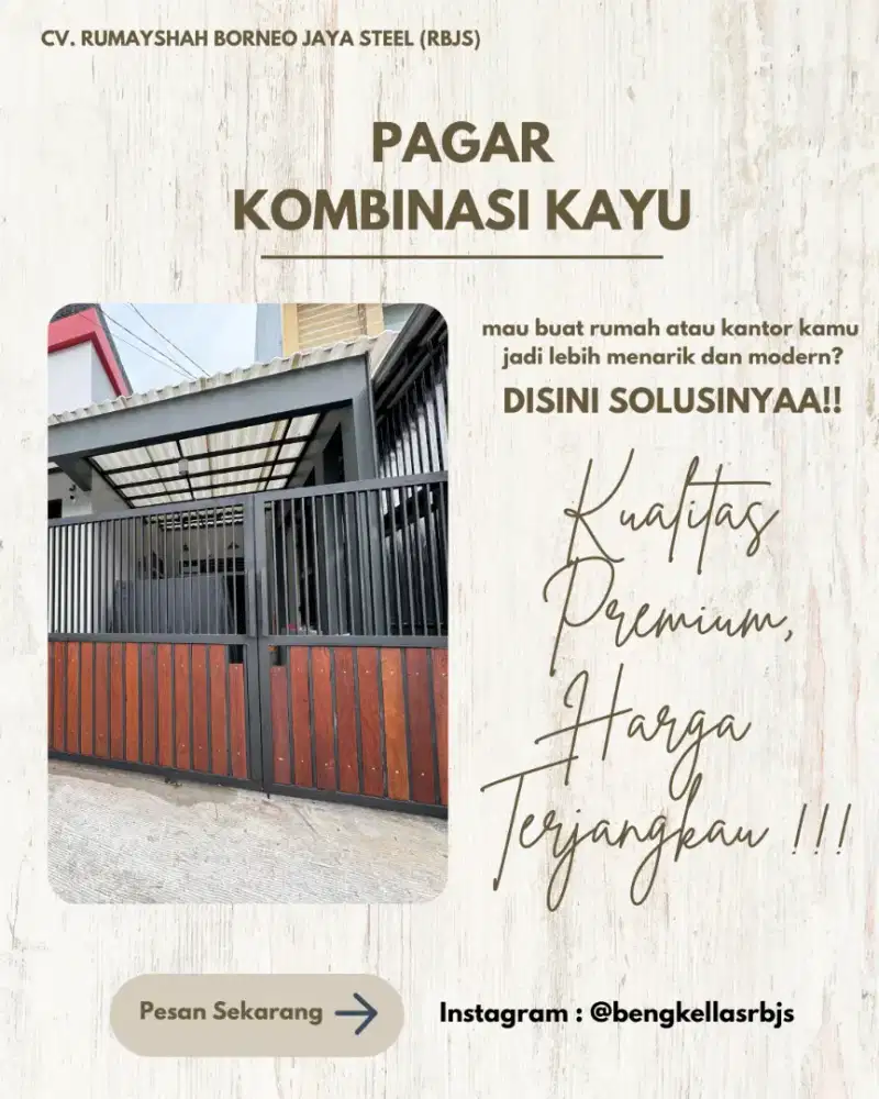 PAGAR KOMBINASI KAYU