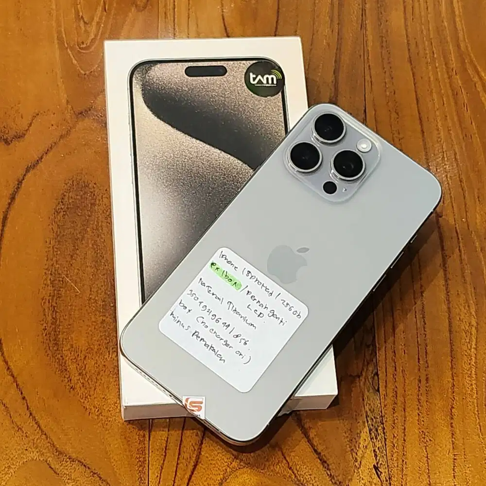 DIJUAL iPhone 15 Pro Max 256GB - Ex iBox - Fullset (Minus LCD Ganti)