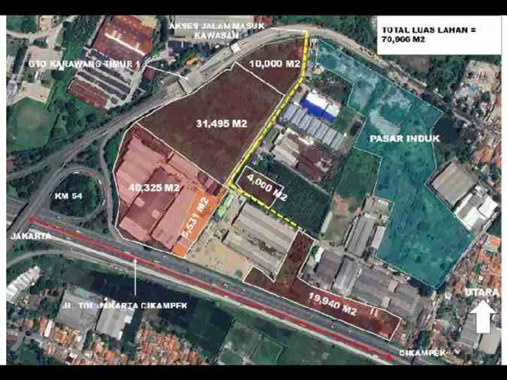 DIJUAL TANAH DARAT 3,1Ha DI KARAWANG TIMUR COCOK BUAT PERGUDANGAN, PARKIR TRUK BESAR