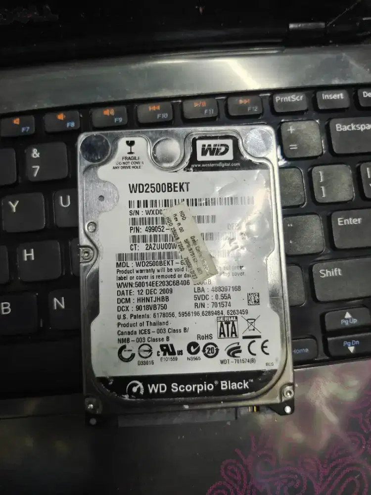 hardisk laptop 250gb normal