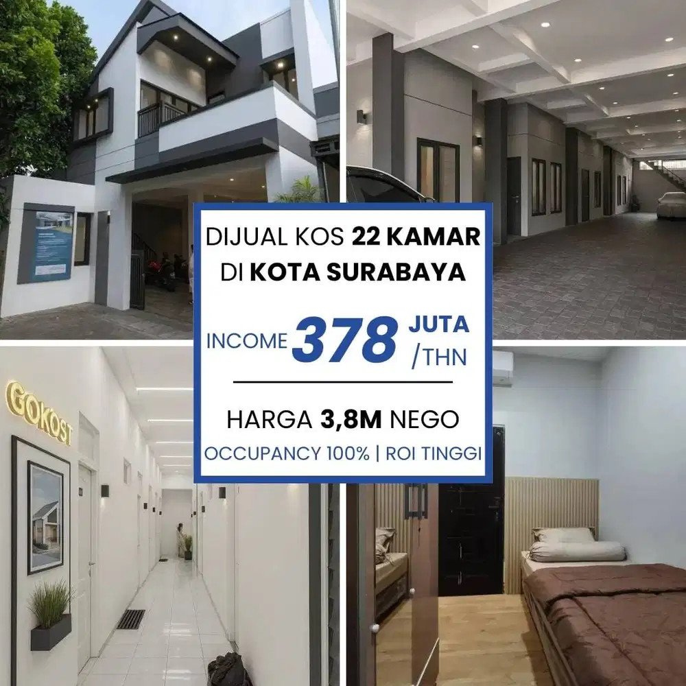 [BU] Jual Kos Kosan Surabaya Dekat Citraland Income Rp378 Juta/Tahun