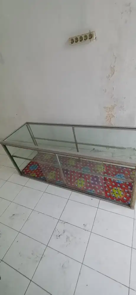 Etalase kaca rak makanan usaha dagang lemari 150 x 60 x 50