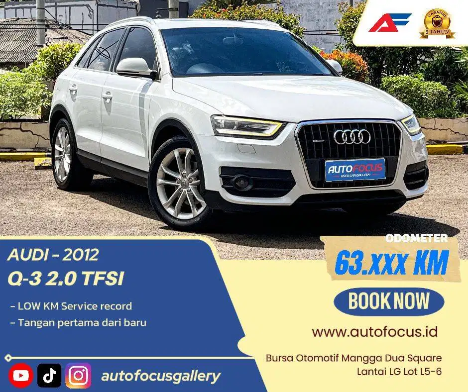 LOW KM | Audi Q3 2.0 TFSi AT nik 2012 putih metalik Matic