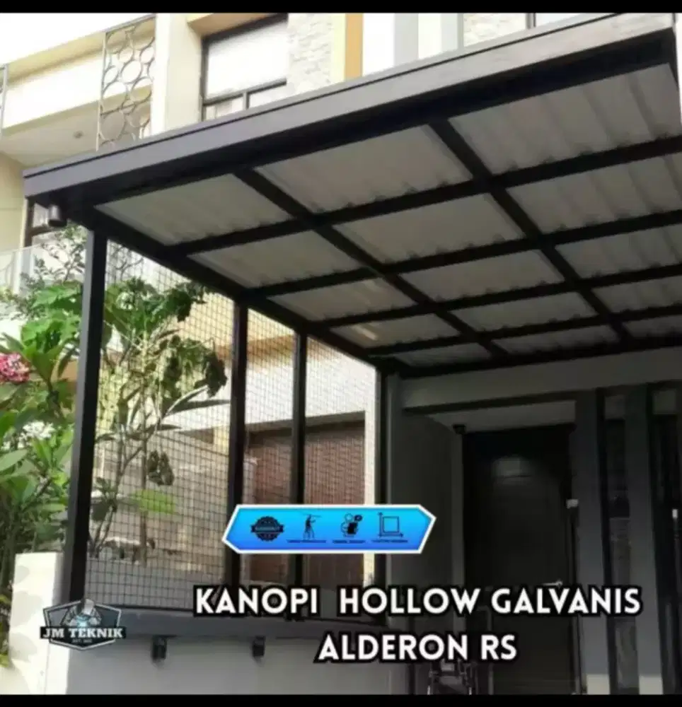 Kanopi Hollow Galvanis Atap Alderon RS