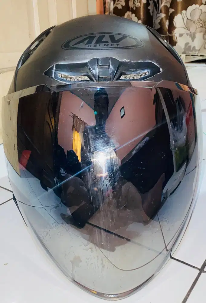 Helm sepeda motor half-face ALV Ultron Original Hitam-Doff