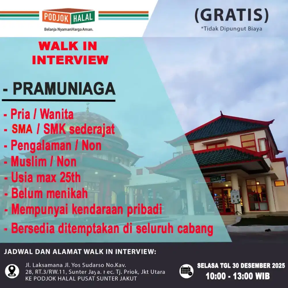 Walk in interview lowongan pekerjaan
