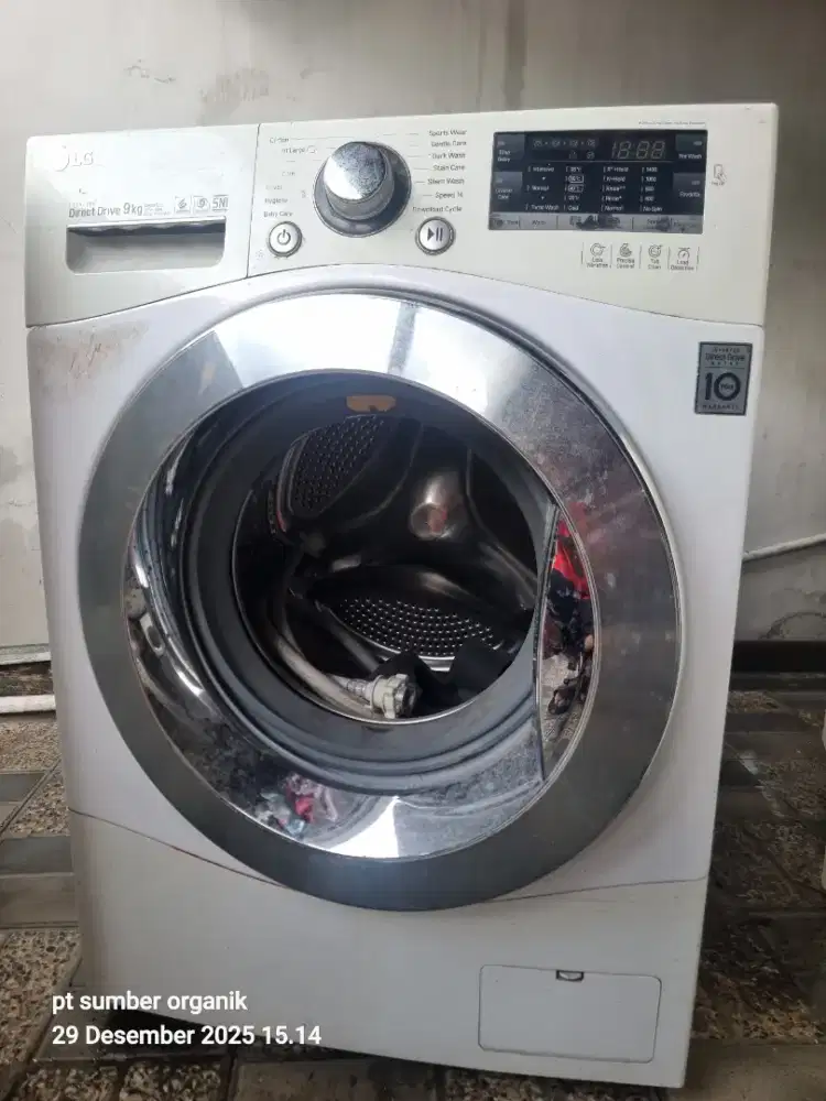 mesin cuci LG 9kg minus pintu kaca pecah