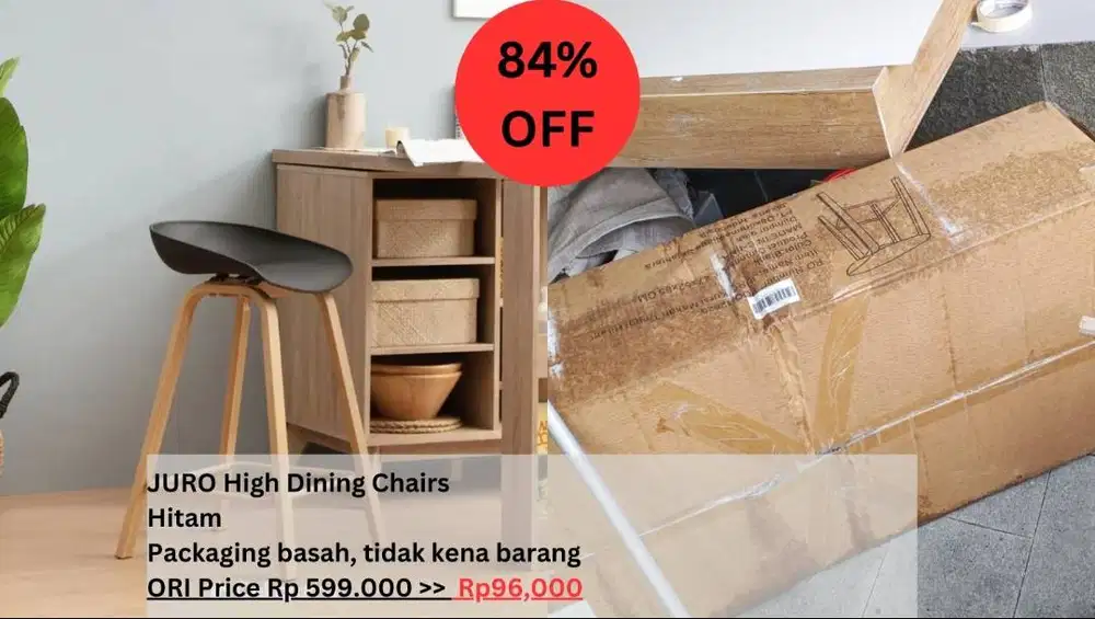 Heim Studio JURO Kursi Makan Tinggi Hitam