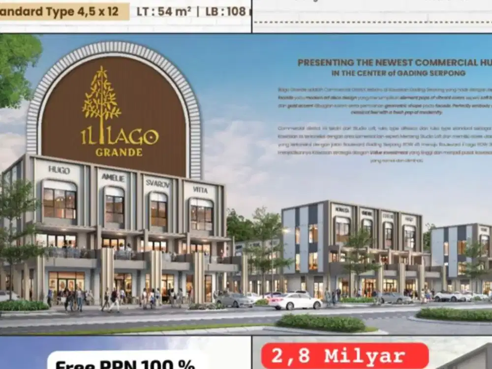 Ruko Dekat Gtown Lokasi Boulevard Gading Serpong Dekat Rs Bethsaida Illago Grande