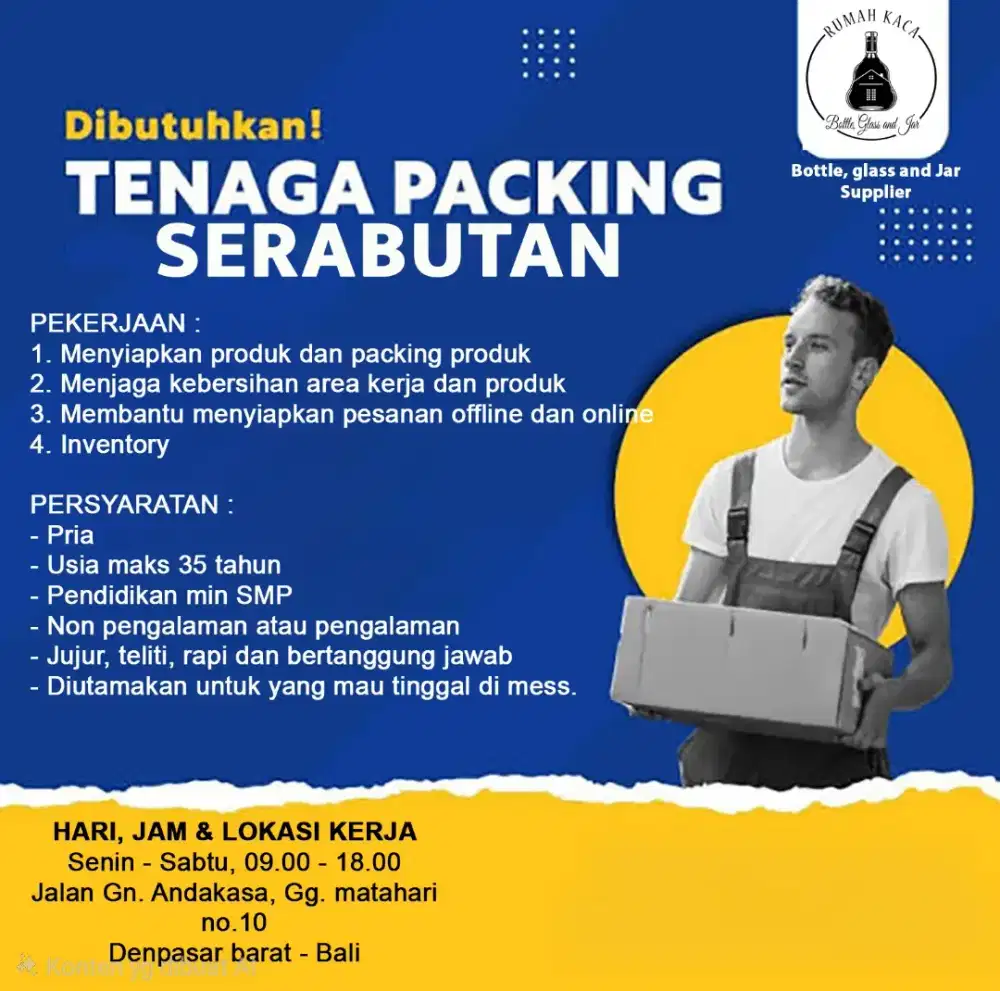 Lowongan bagian packing barang