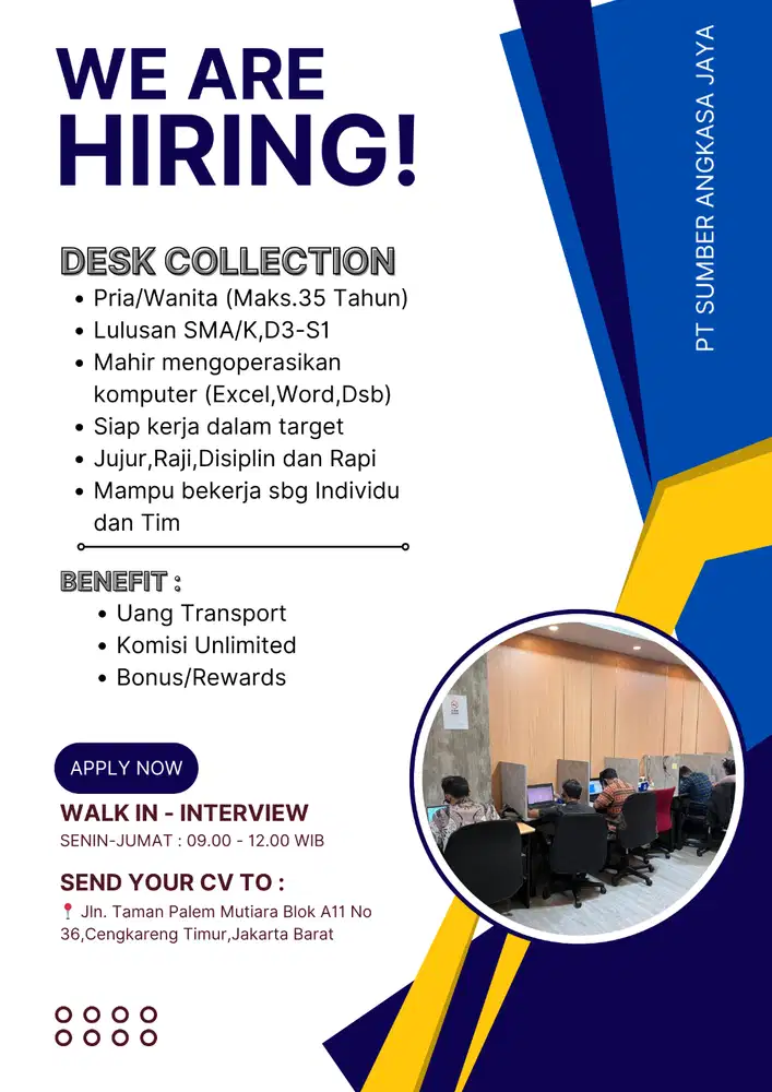 DIBUTUHKAN SEGERA JASA DI DESK COLLECTION