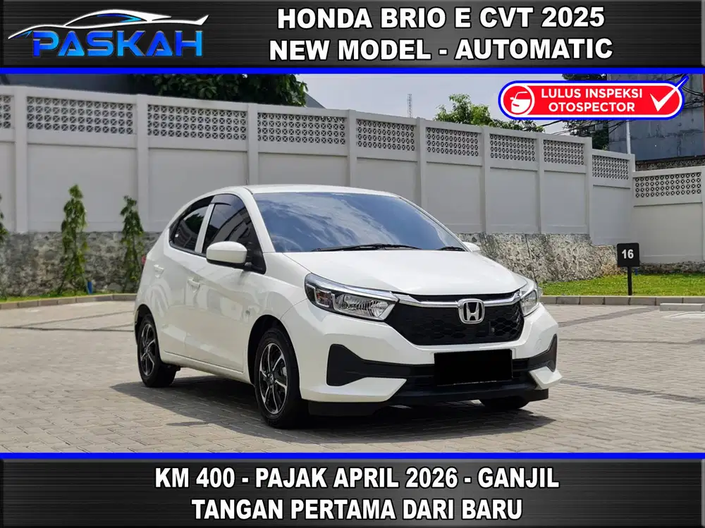KM=400 PERAK bunga=4,75% Pajak=APRIL Ganjil Honda Brio Satya E 2025