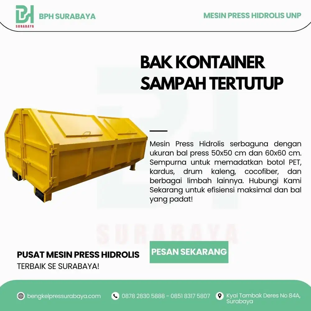 Bak Sampah Kontainer 6M3 Tertutup Termurah Free Request Warna