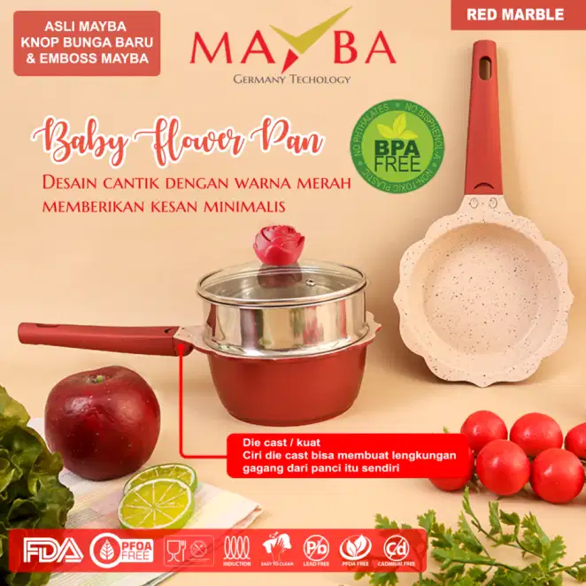 Mayba Panci Set Bayi 4 Pcs Bonus Kukusan Granit Food Grade MPASI