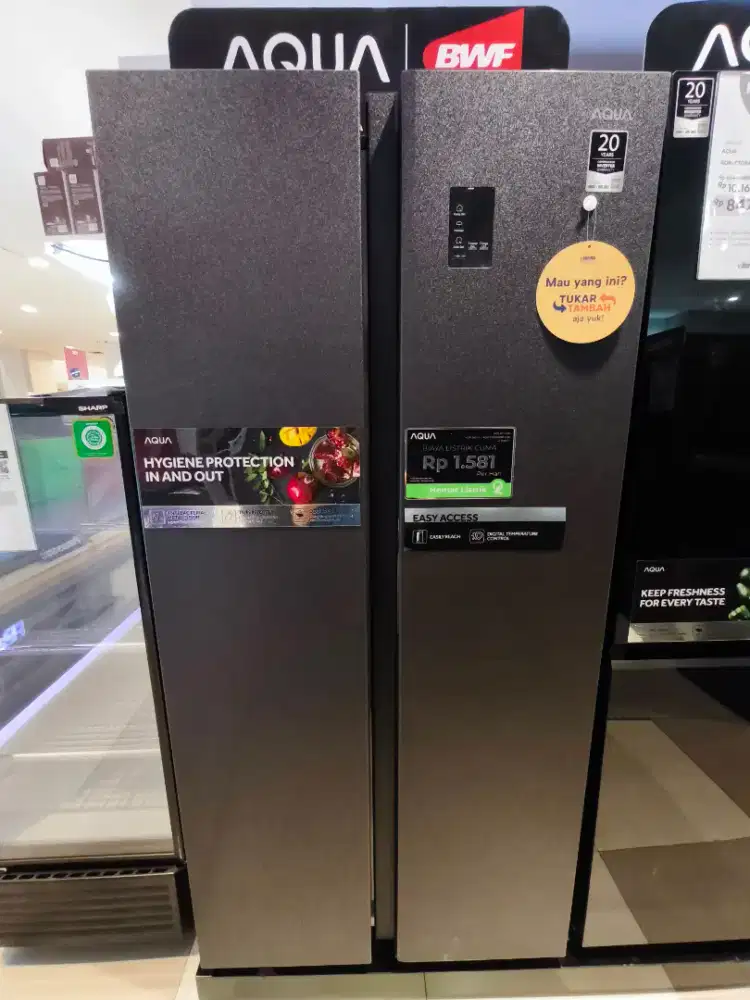 KULKAS SIDE BY SIDE AQUA 480L