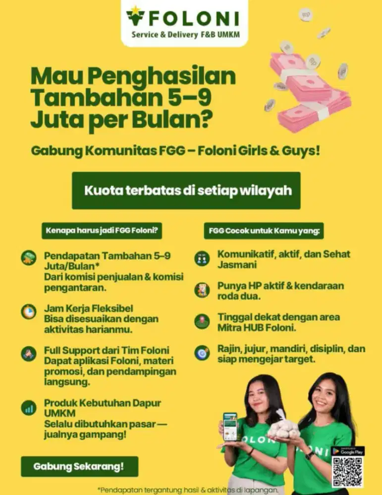 FREELANCE TENAGA PENJUALAN & PENGEMBANGAN JARINGAN MELALUI APLIKASI