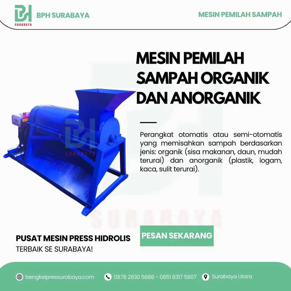 Mesin Pemilah Gibrig Sampah Organik Berbagai Kapasitas