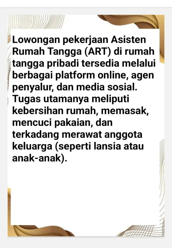 MENCARI KARYAWAN ART