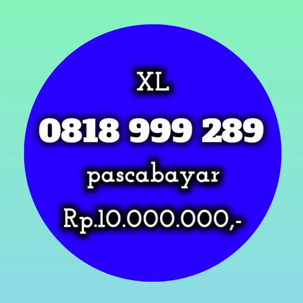 NOMOR CANTIK KOLEKSI XL 999 289