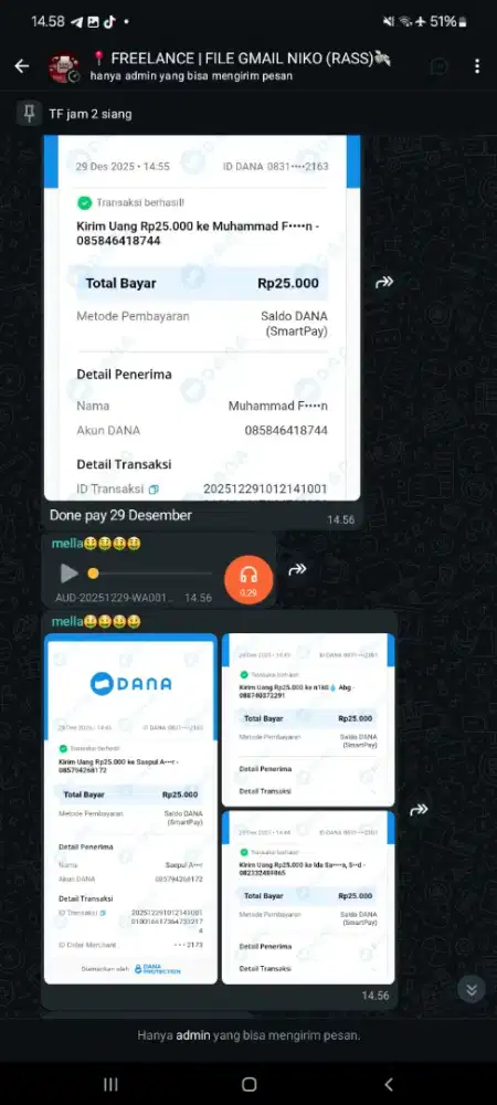 Freelance modal hp dan wa