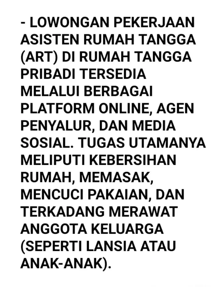 MENCARI ART RUMAH TANGGA