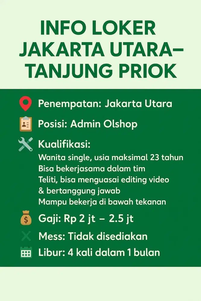 INFO LOKER ADMIN OLSHOP