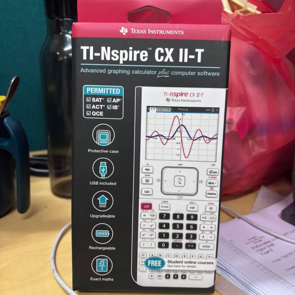 TI Nspire CX II-T BNIB Garansi 1 Tahun Merah