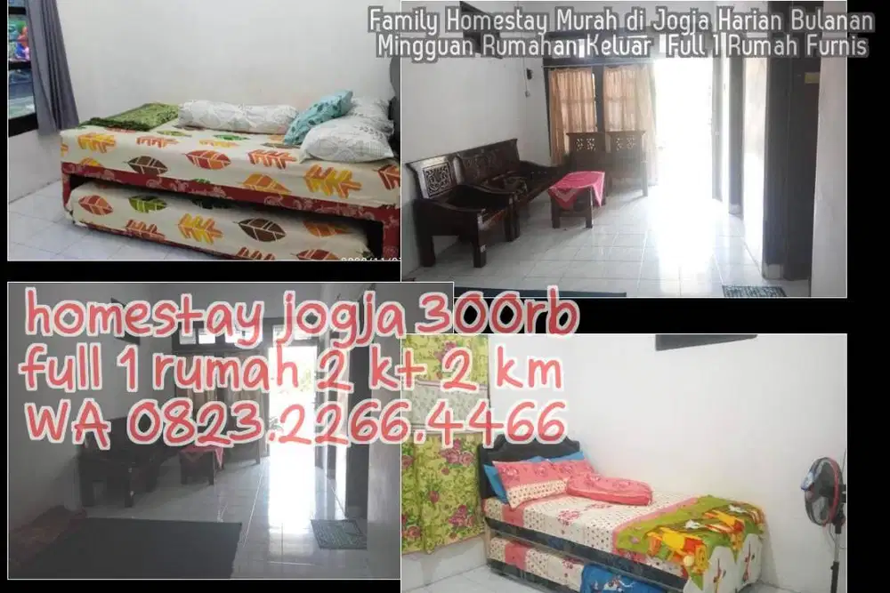 Family Homestay Murah di Jogja Harian Bulanan Mingguan Rumahan Keluar