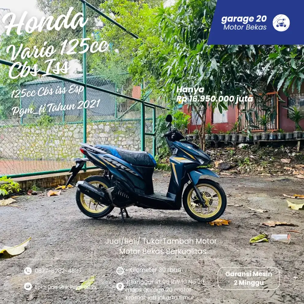 Honda Vario 125cc Cbs iss Esp Fi Tahun 2021 Pajak Off