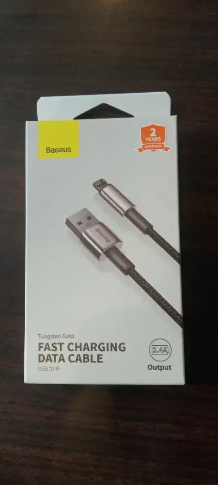BASEUS Tungsten Gold Fast Charging Data Cable USB to iP 2.4A 2M