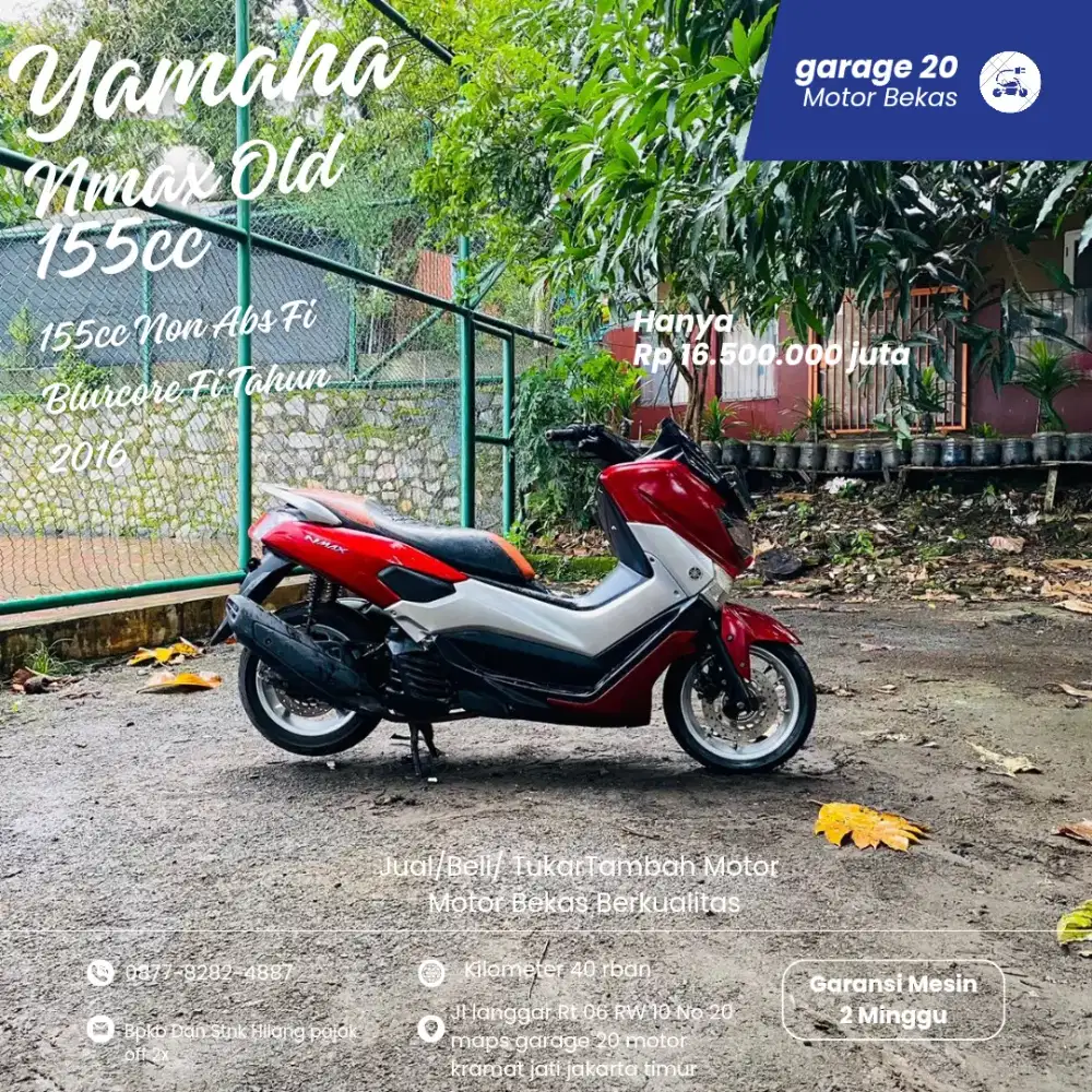 Yamaha Nmax Old 155cc Non abs Fi Blurcore Tahun 2016 Pajak Off