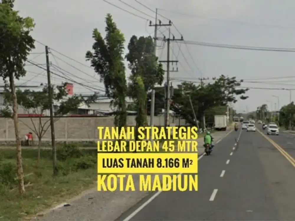 Dijual, Tanah Baguss LD 45 mtr, depan Gerbang TOL MADIUN