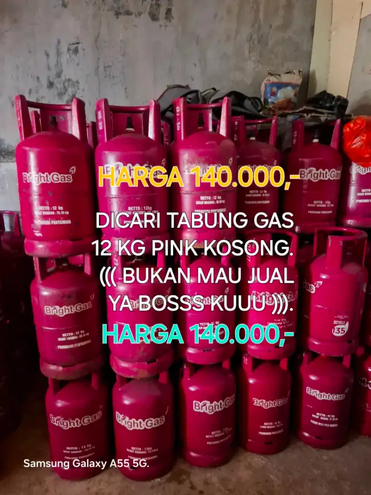 Tabung Gas 12 Kg Pink ( Kosong ).