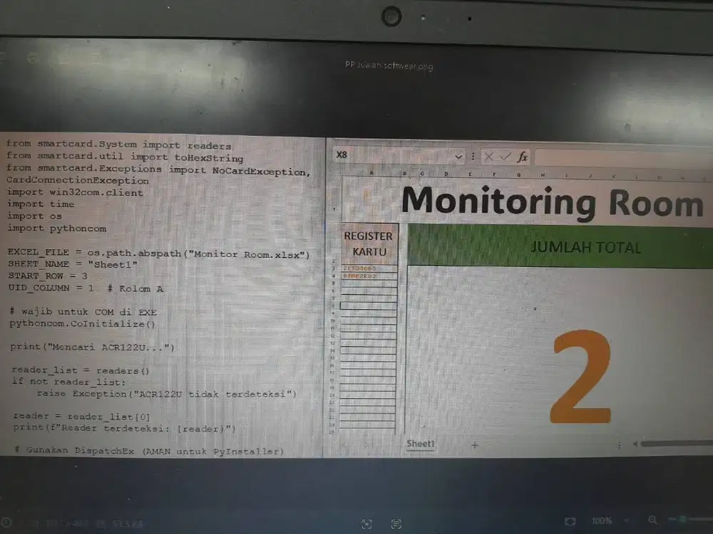 Smart Card ACR122U Read UID into Excel/MU0124 (1 license utk byk PC)