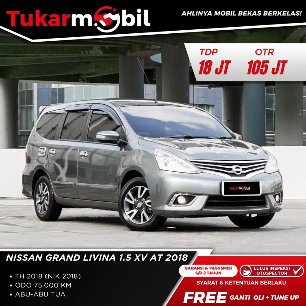 [BERGARANSI] NISSAN GRAND LIVINA 1.5 XV MATIC TAHUN 2018 ABU ABU