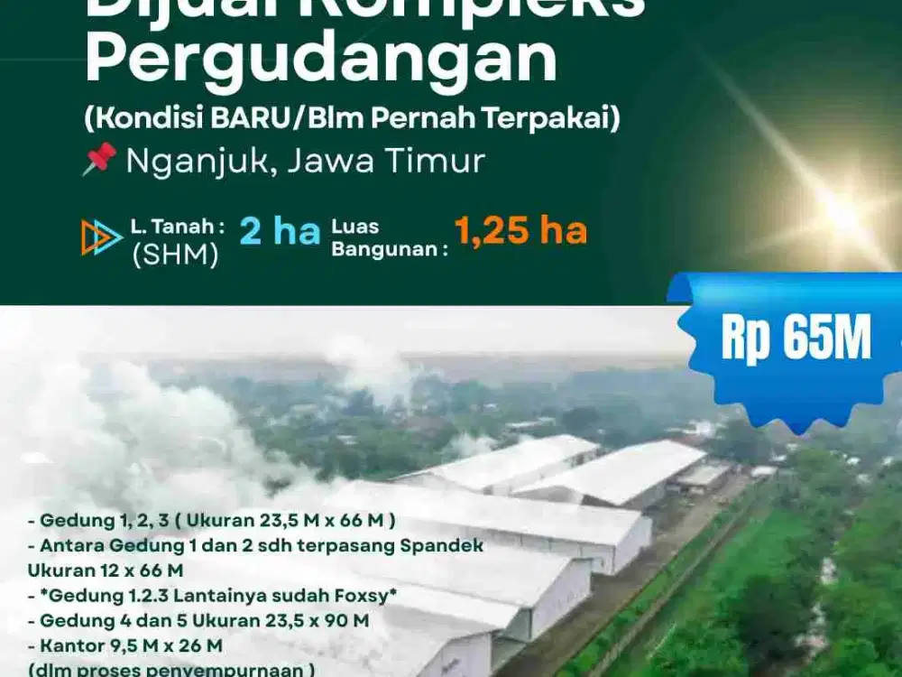 Dijual Kompleks Pergudangan Luas Bangunan Gress