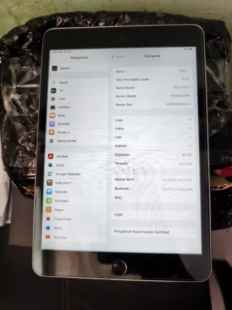 Ipad mini 3 64gb kelengkapan ipad only