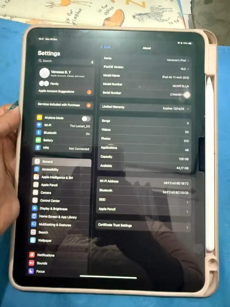 [Ex INTER - Fullset] Ipad Air 2024 + apple pencil pro 2024
