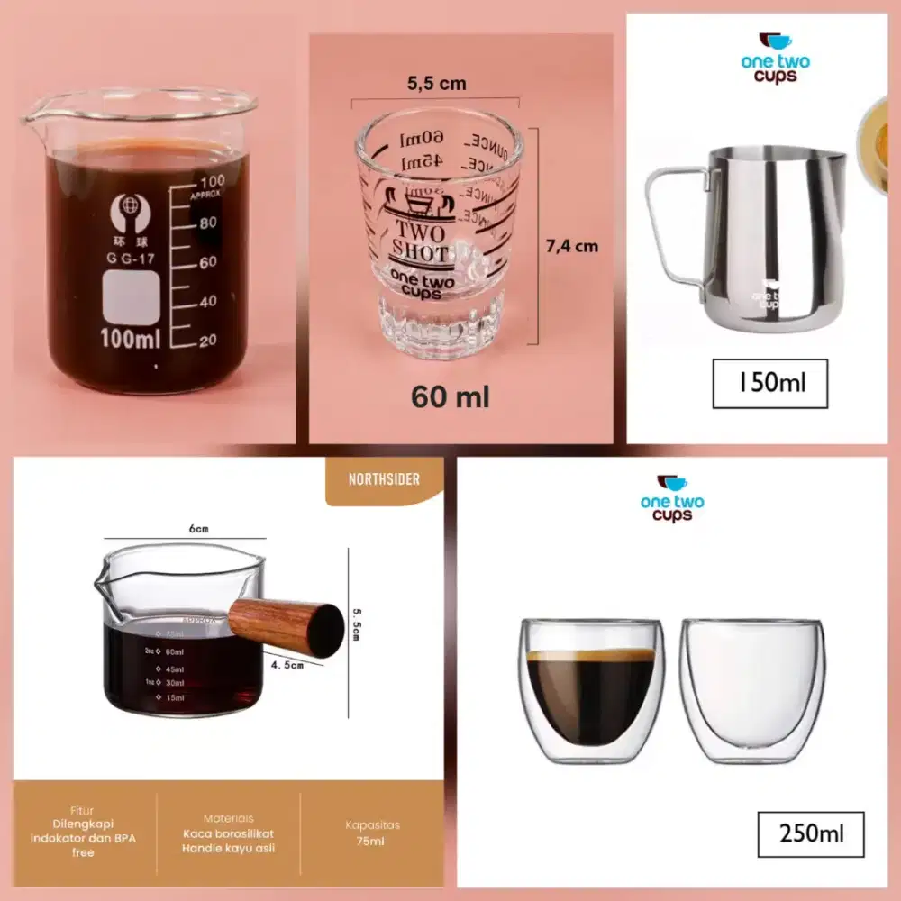 Paket gelas buat perlengkapan kopi