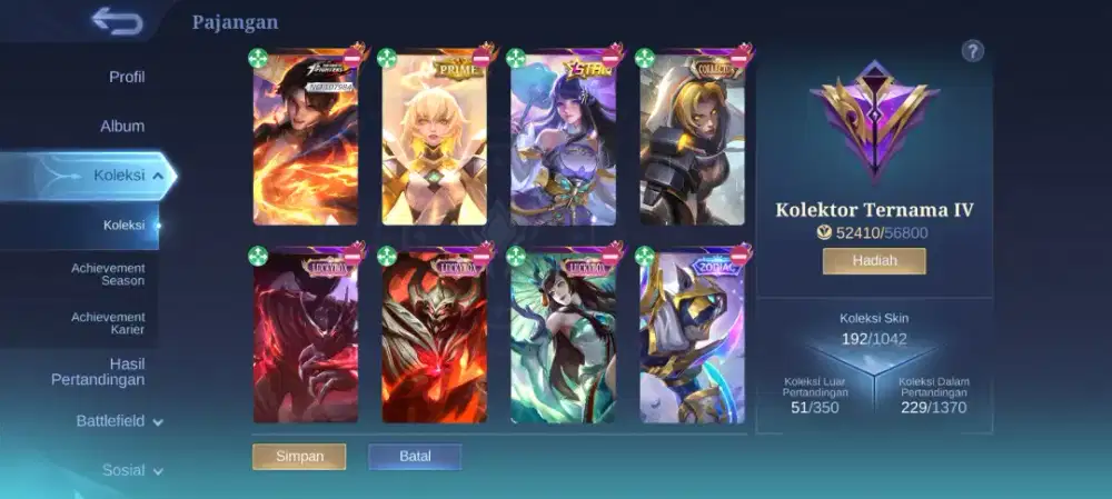 Jual akun mobile legends