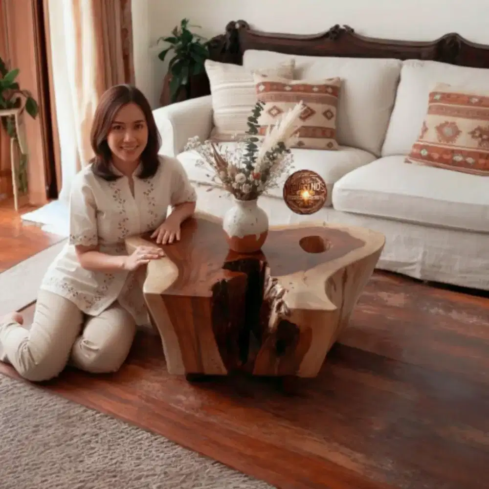 Meja Hias Akar Kayu Asli Solid Handmade Premium Natural Wood Furniture