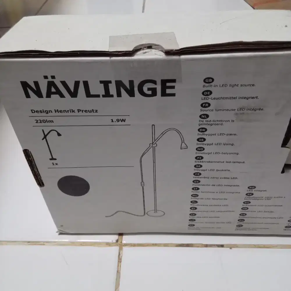 Lampu Lantai IKEA NAVLINGE LED Black Original New Baca no philips
