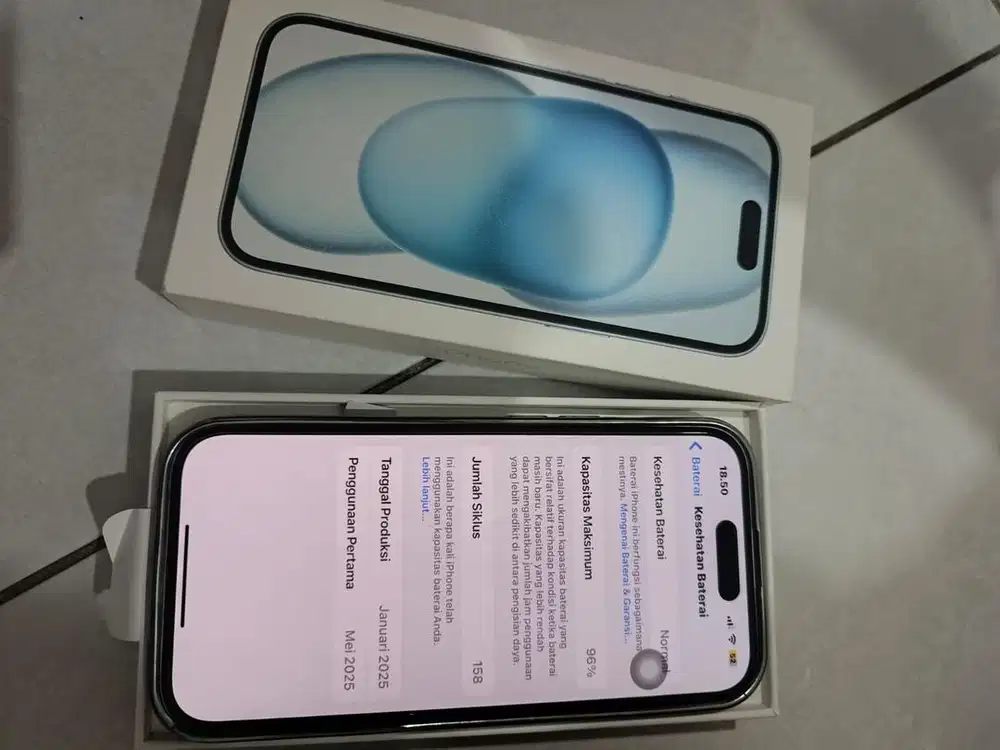 Iphone 15 basic 128gb fullshet garansi on mei 2026