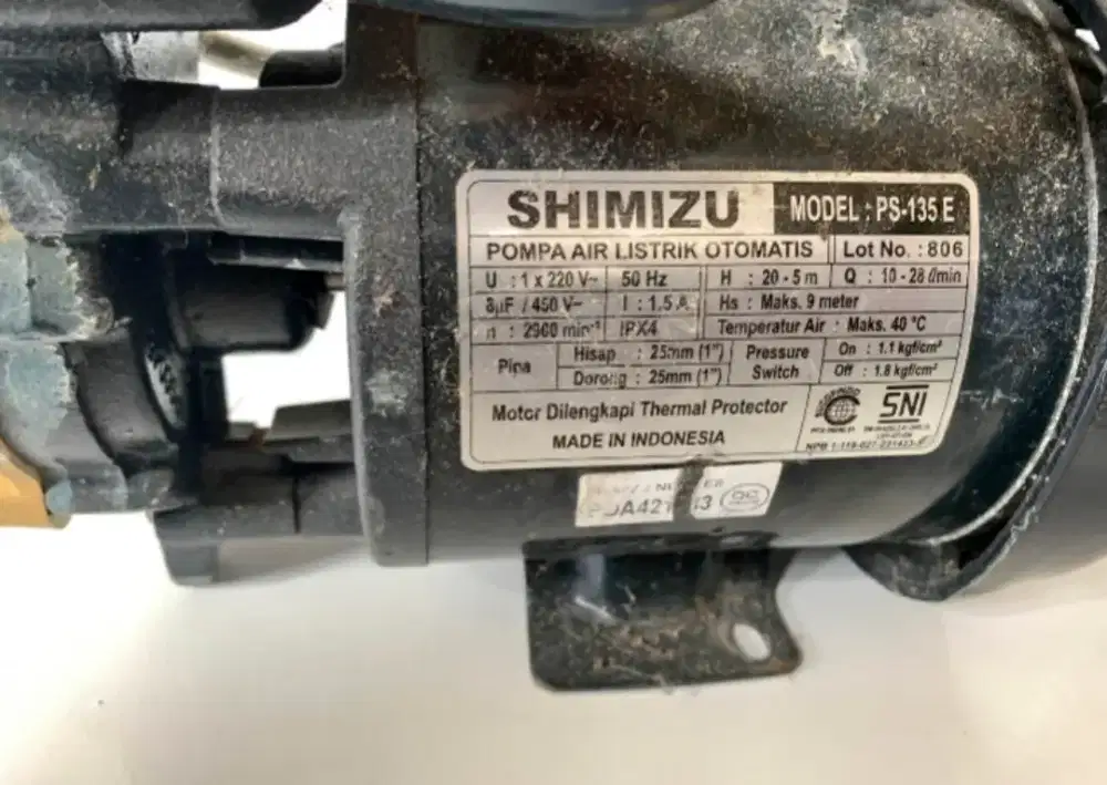 Di jual cepat Mesin air Shimizu PS-135 E
