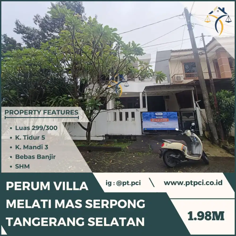 DIJUAL RUMAH DI PERUM VILLA MELATI MAS SERPONG TANGERANG SELATAN