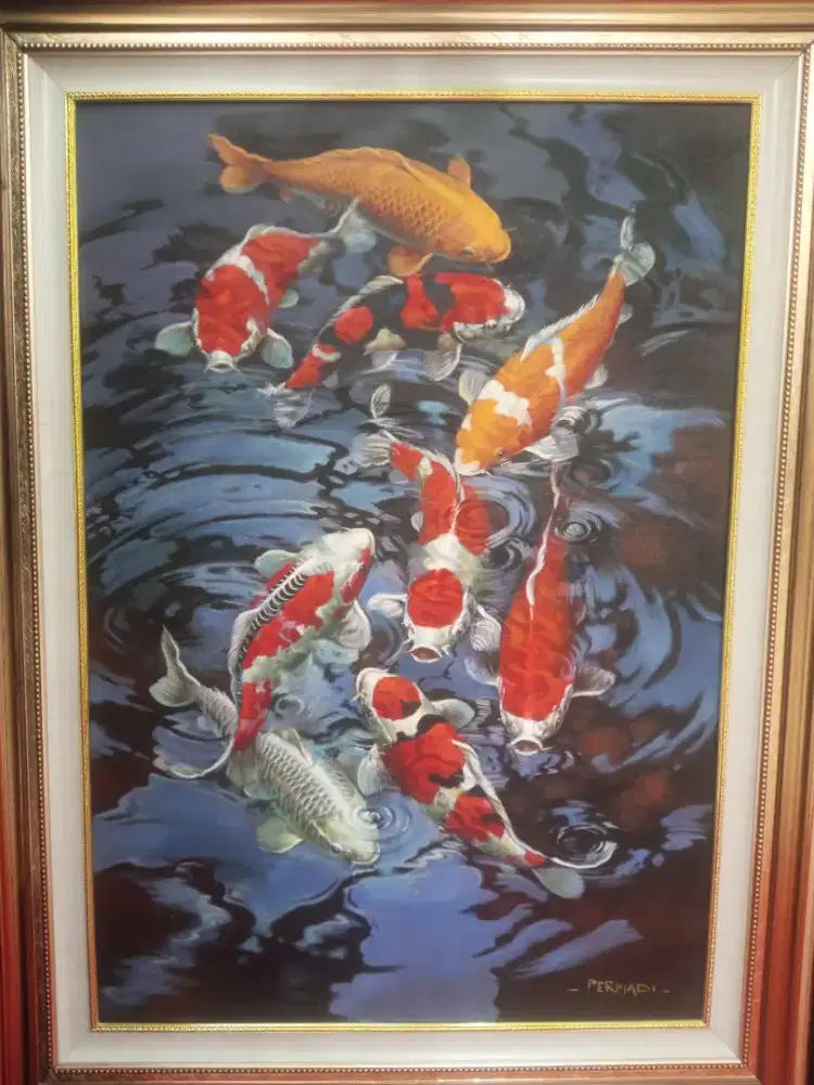 Lukisan Ikan Koi Kanvas bersertifikat