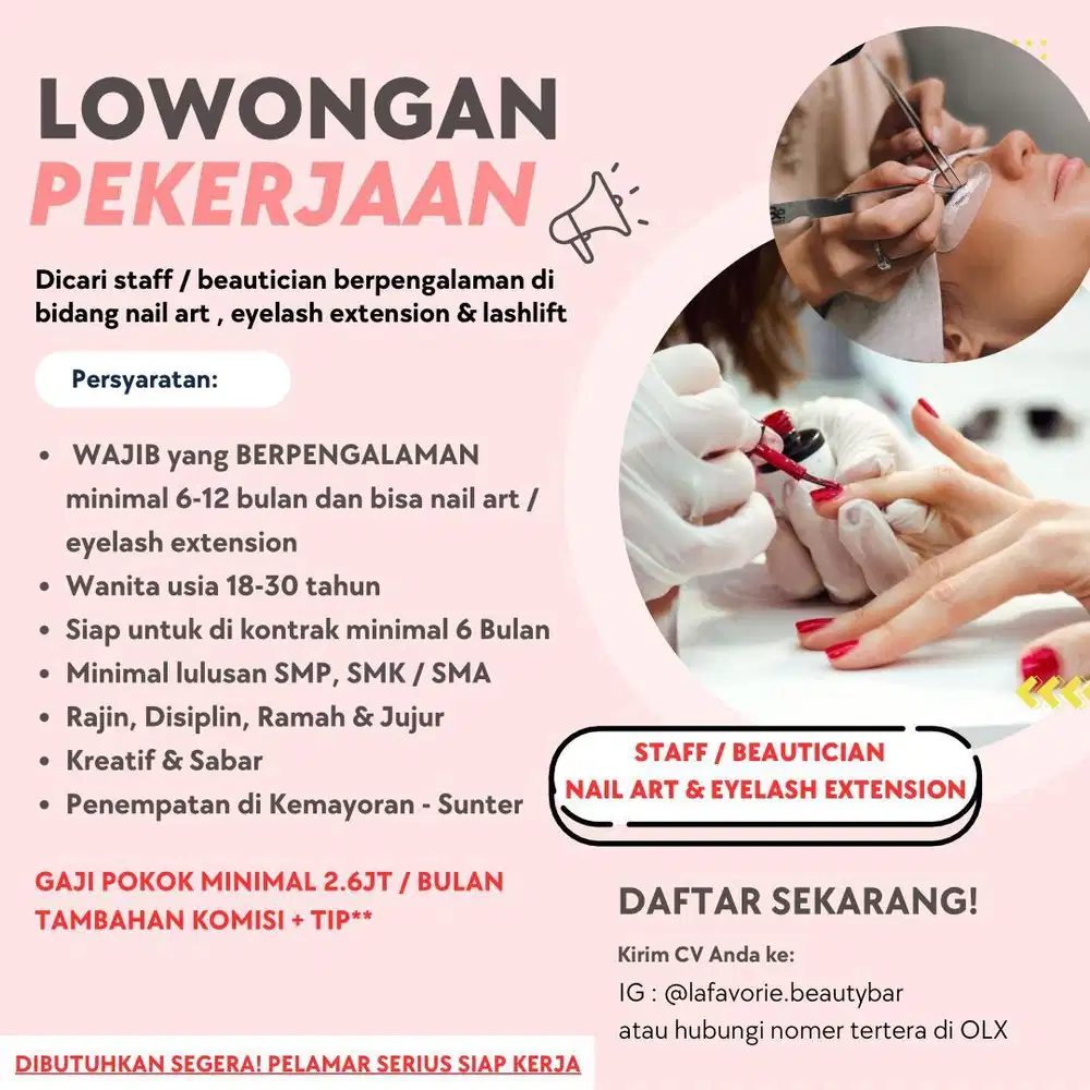 Staff Nail Art & Eyelash Extension / Lash Lift