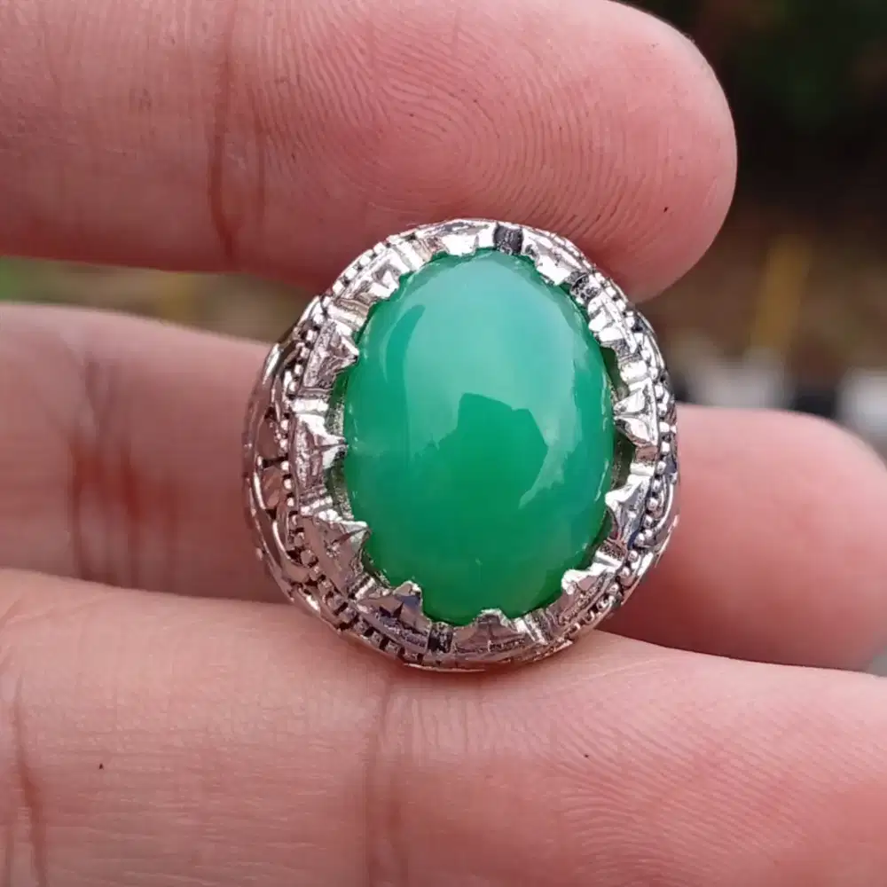 Batu Neprite Australia Natural Chrysoprhase Chalcedony 8.88ct memo MRI