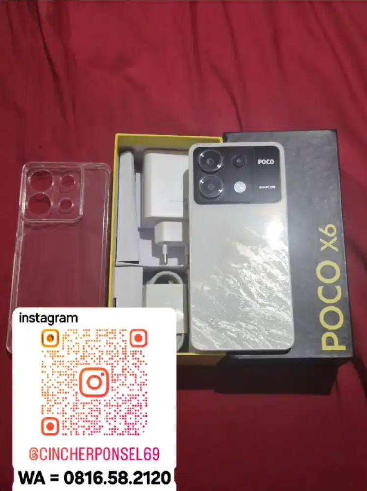 Jual hp mulus POCO X6 5g 12/256 grs sampail 2026 ikeNEW putih