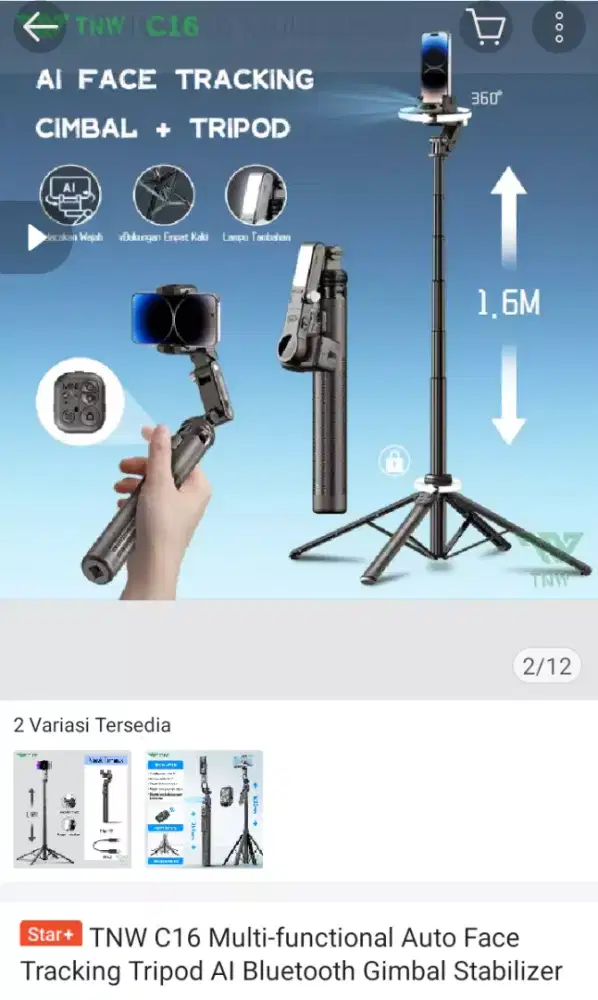 TNW C 16 AI face tracking gimbal stabilizer tripod